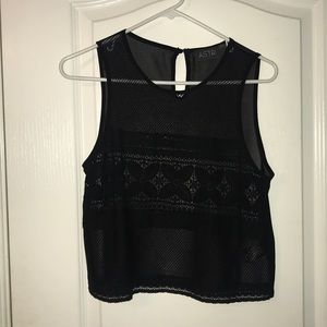 Chiffon sheer crop top